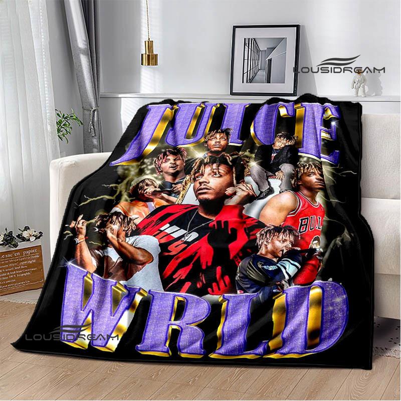 3D Rapper Juice Wrld 999 Retro Printed Blankets Flannel Warm Blanket Soft Cozy Blanket Travel Blankets Bed Linings Birthday Gift