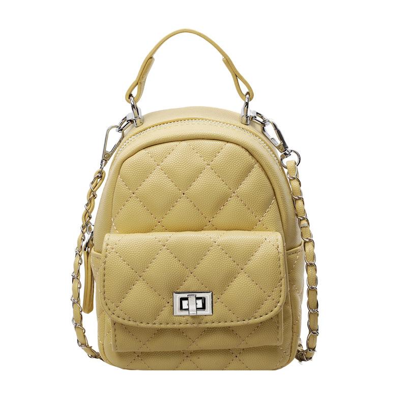 Kettenrucksack Frühling und Sommer neu bestickter Faden Rhombus Schulter Umhängetasche Ausgehen lässig Mini tragbarer Rucksack
