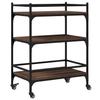 Kitchen Trolley Brown Oak Effect 65 x 40 x 86.5 cm Engineered Wood