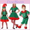Fröhliches Familie Weihnachts-Cosplay-Kostüm mit grünem Elfen-Weihnachtsmann-Design für alle Altersgruppen