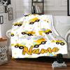 Custom Name Excavator Theme Printed Blanket - Perfect for Couch, Bed, Travel & Outdoor Use | Machine Washable, Cozy & Durable.