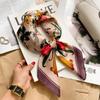 Luxury Silk Feeling Square Scarf Women  Print Satin Neckerchief Spring Hair Band Foulard Bandana Echarpe Tie Shawl Wraps