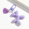 Creative Big Balloon Dog Heart Keychain for Women Girls Cute AB Colorful Acrylic Dog Keyring Phone Bag Charms Accessories Gifts