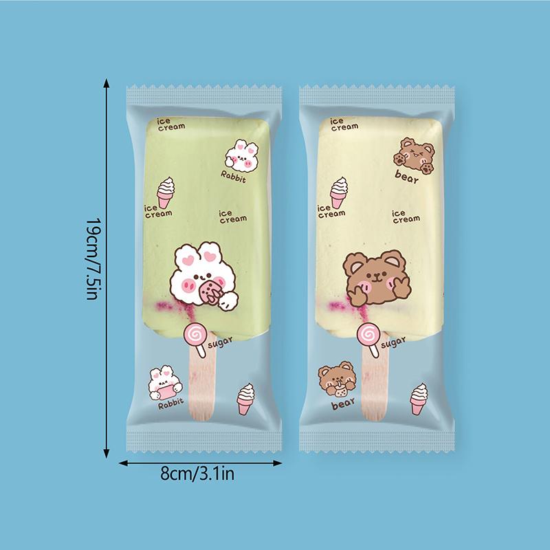 50pcs Food Grade Ice Cream Bags Disposable Plastic Popsicle Protective Cover Storage Transparent Ice Popsicle Packing Bag DIY
