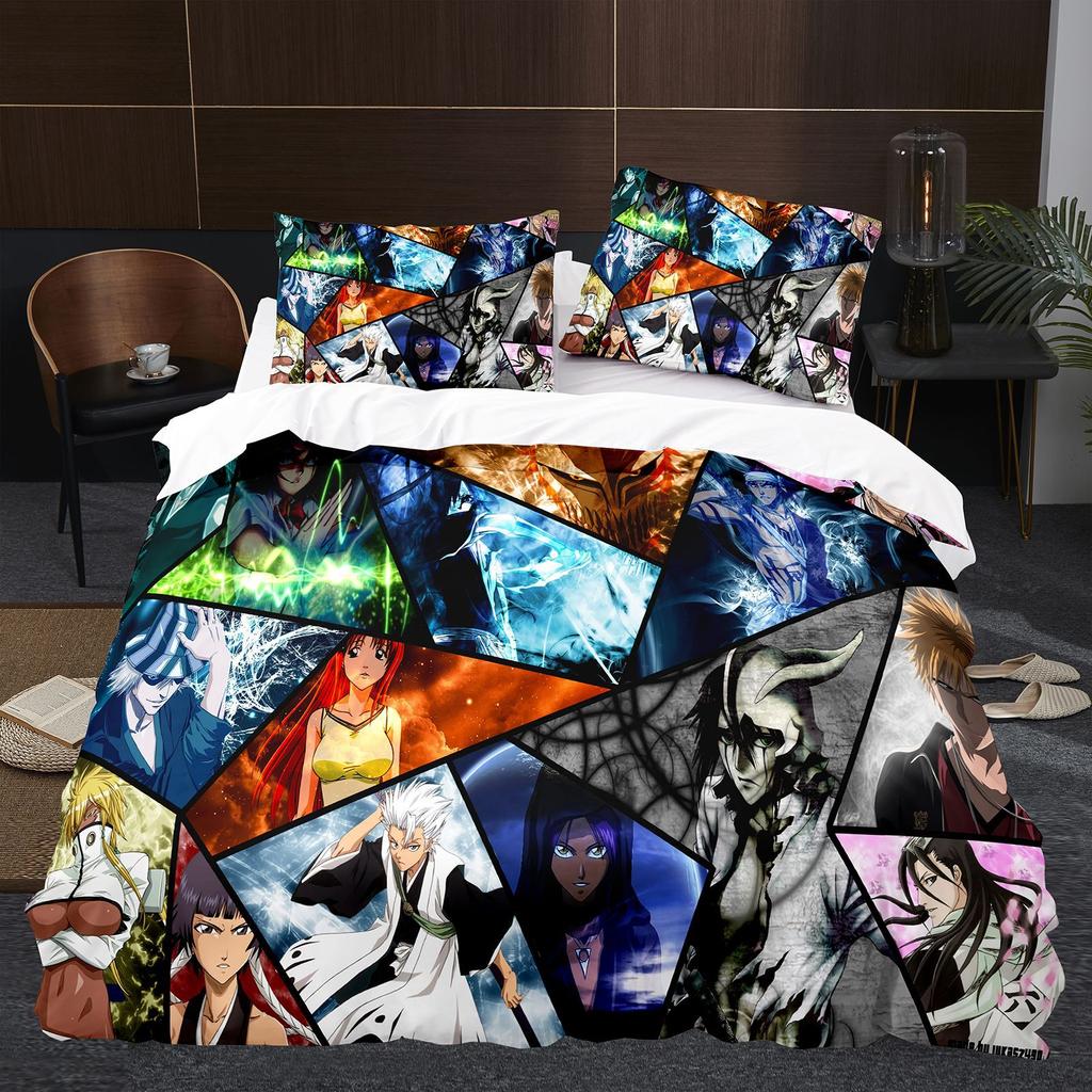 Anime Bleach Bedding Collection Cartoon Comforter Duvet Cover Collections With Bed Linen Twin Queen King Single Size Home Decor Kids Kawaii
