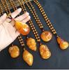 1PC Ethnic Style Beaded Imitation Beeswax Jewelry Sweater Chain Retro Accessories Pendant Women's Necklace