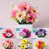 Modern Plastic Outdoor Artificial Flowers Fake Plants In Pot Garden Decoration