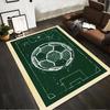 Green Soccer Field Print Carpet with Football Pattern for Home Decor Suitable for Use As an Anti-slip for Living Room Bedroom Sofas