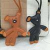 Cute PU Leather Bear Bag Pendant Cartoon Soft Bag Charm Bear Shape Kawaii Phone Pendant Bag Charms Decorations
