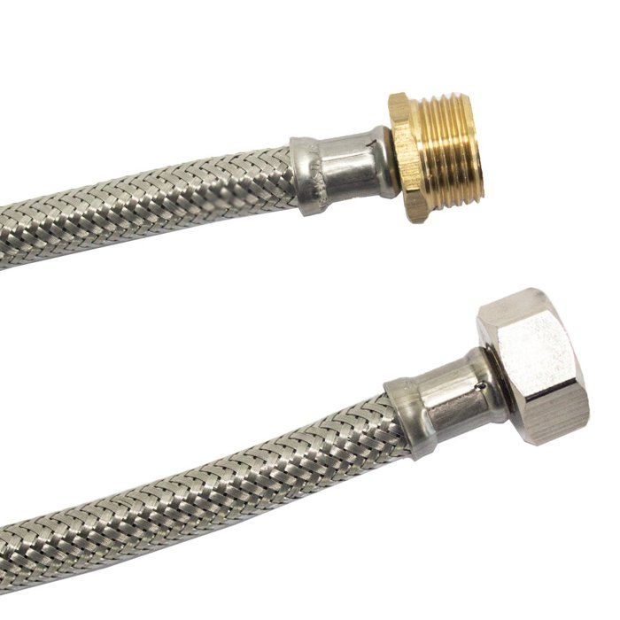 Flexible Inox 1/2 Inch DN8 1500mm for Drinking Water, Stainless Steel, Silicone Interior, DVGW Certified