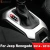 Car Interior Accessories For Jeep Renegade 2014 2015 2016 2017 2018 Matte Center Console Gear Shift Box Panel Cover Trim