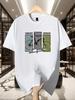 Men's Bicycle Art Graphic Tee Casual Cotton Short Sleeve Tops