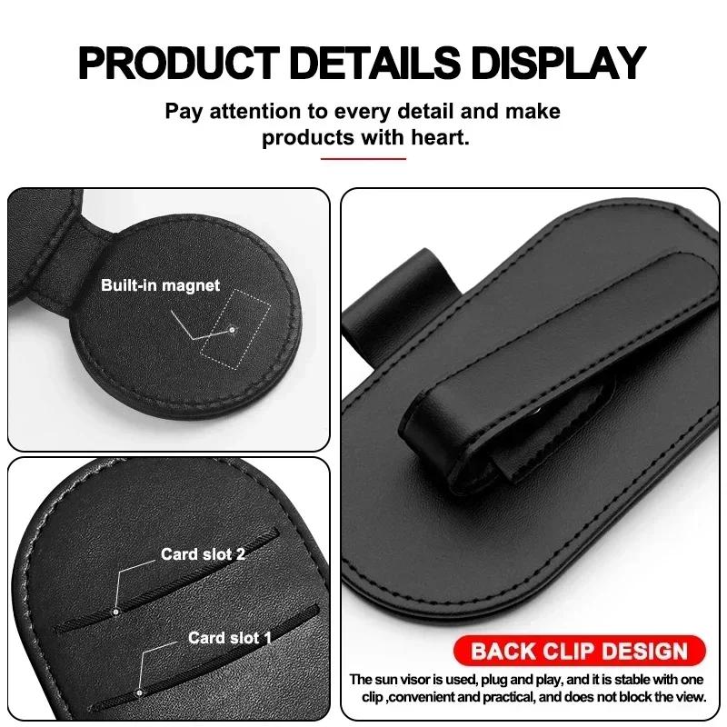 Car Multifunction Sunglasses Clip Card Ticket Holder Stand Eyeglasses For Toyota Chr Corolla Yaris Rav4 E150 E120 Land Cruiser