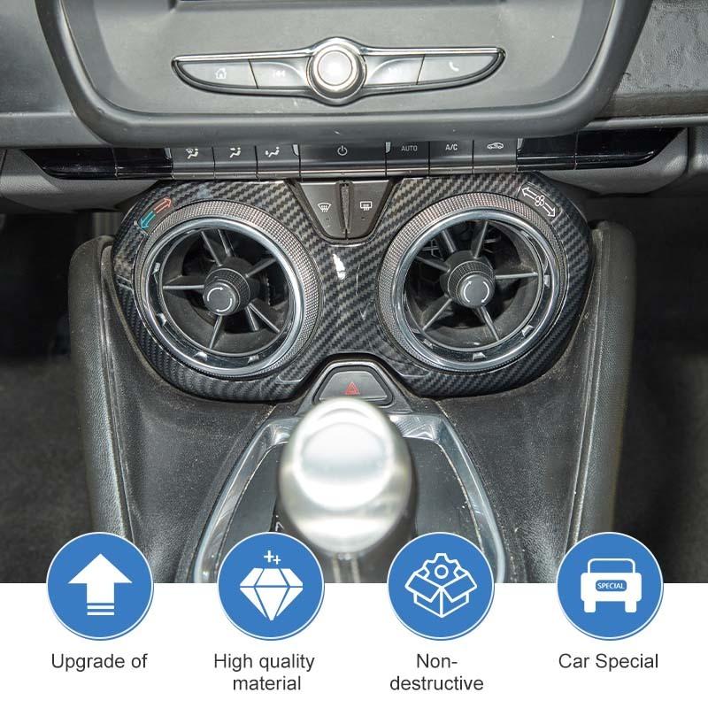 Autocollant de protection de panneau décoratif de climatisation de commande centrale de voiture pour Chevy Camaro 2016 Up accessoires de voiture ABS, jaune