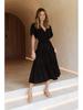 Bohemian V-neck Print Short Sleeve Waist-Cinching Long Dress Available