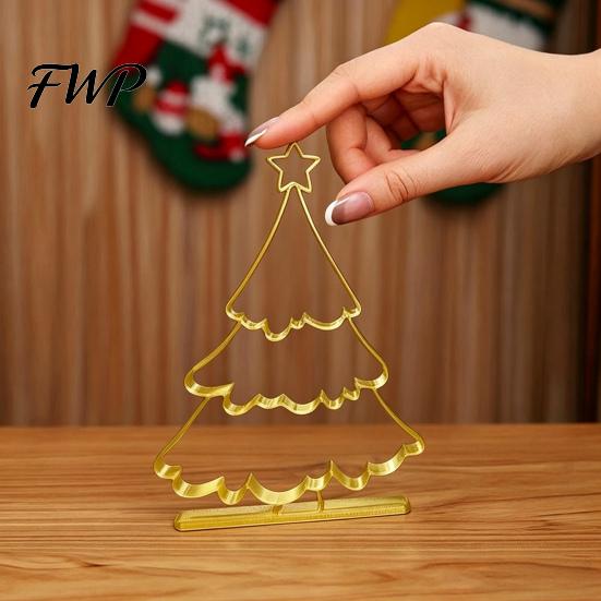 Christmas Tree Decorations 3D Printed Hollow Ornament, Modern Minimalist Festive Durable Pla Ornament Gifts Sculpture, Decorative Tabletop Centerpiece