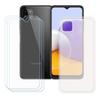 Case and Screen Protector - FZ - Samsung Galaxy A22 5G - Translucent - TPU Silicone - 3 Tempered Glasses