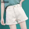 Upprullade Denimshorts Dammode A-linje Hög midja Casual Lösa Vida Ben Shorts
