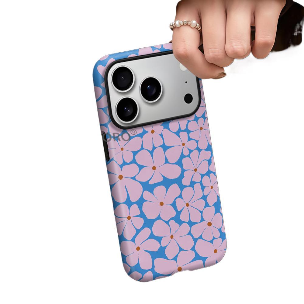 Temu hot-selling full-screen small flower Apple 16promax creative mobile phone case girls iPhone17PM protective case