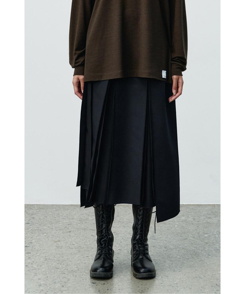 Recorde Unbalanced Pleats Skirt Rqkaa25593Bkx