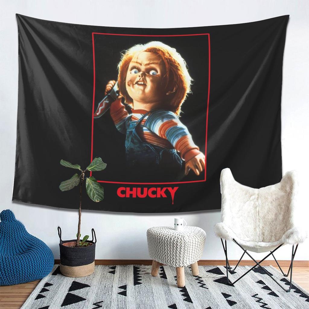 Good Guys Childs Play Chucky Tapestry Wall Hanging Aesthetic Home Decoration Tapestries for Dorm Room