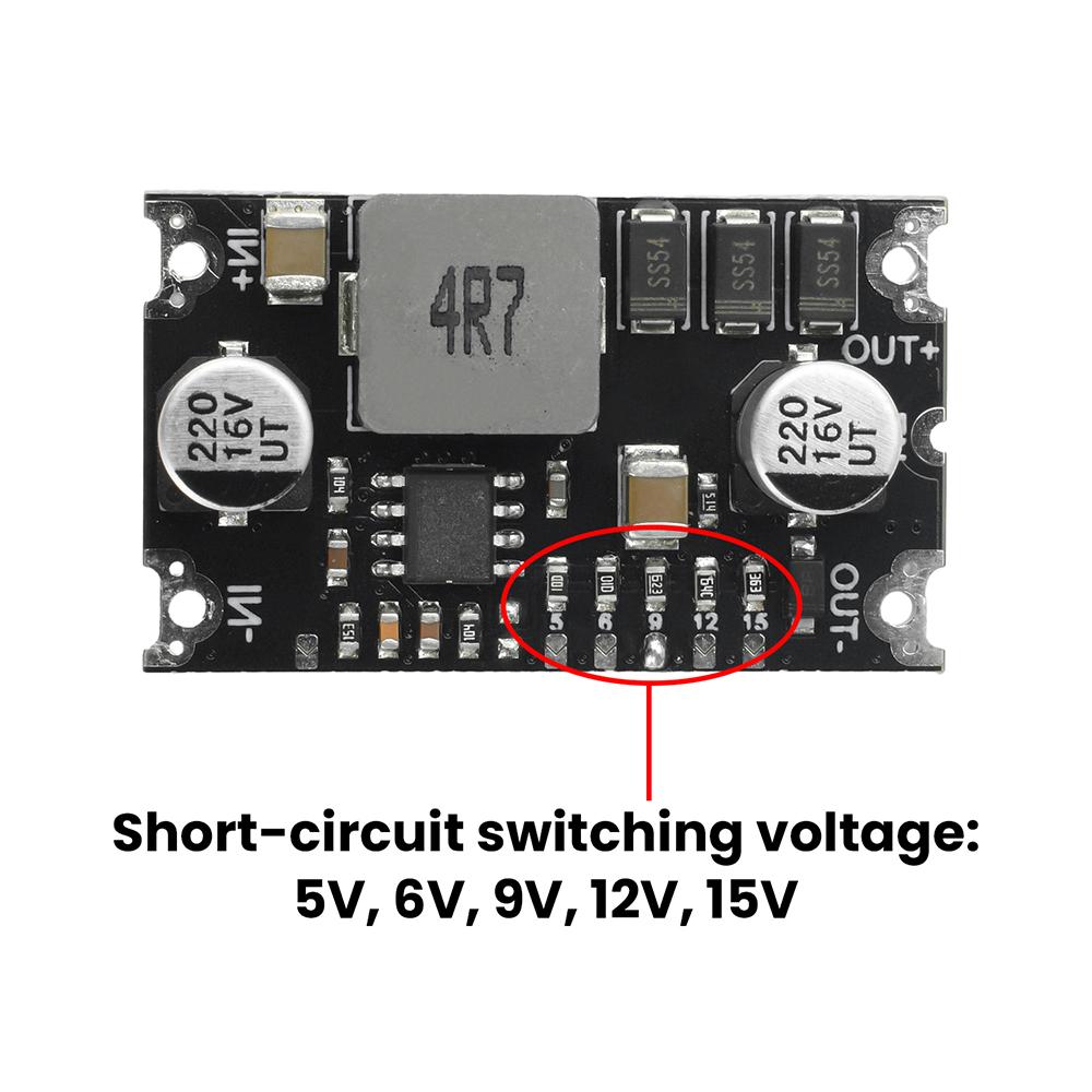 6A DC-DC Step up Converter 3-15V to 5V 6V 9V 12V 15V Fixed Output Boost Power Module Over-Temp Short Circuit Protection with TVS