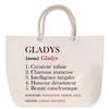 Rope Handle Beach Bag - PLANETEE - Gladys - Large Size - Cotton - Customizable (first Name)