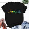New Guinea Pig Heartbeat Printing Fashion Womens Cool Sleeve Tops Tee Shirts Harajuku Short Sleeve Casual Clothes