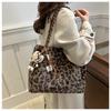 Leopard Print Plush Bucket Bag for Women 2026 New Fashionable Chain Shoulder Crossbody Purse