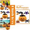Soft Halloween Pumpkin Plush Toy Sofa Throw Pillowcase Home Decor Bat Spider Rice Ball