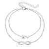 Letter Double Foot Chain Infinite Love Chain Dámský řetízek na nohy Letní dárek Plážový dárek pro matku