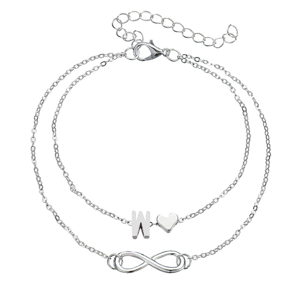 Letter Double Foot Chain Infinite Love Chain Dámský řetízek na nohy Letní dárek Plážový dárek pro matku