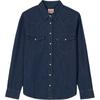 Camicia da donna Levis tinta unita monopetto con colletto a punta e maniche lunghe Blu scuro 86832-0017
