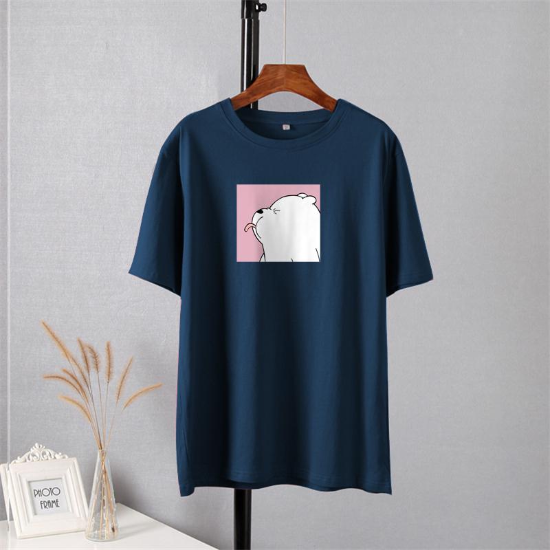Shellsuning Büyük Boy Sevimli Baskılı T Shirt Kadınlar için Yaz Yeni Temel Çift Elbise Moda Rahat Gevşek Vintage Pamuk Tişörtleri Kadın Harajuku Tops