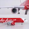Toy Airplane 47CM Air Asia Airlines A320 Neo Model Planes with Landing Gear Wheels Light(Touch or Sound Control) For Collected
