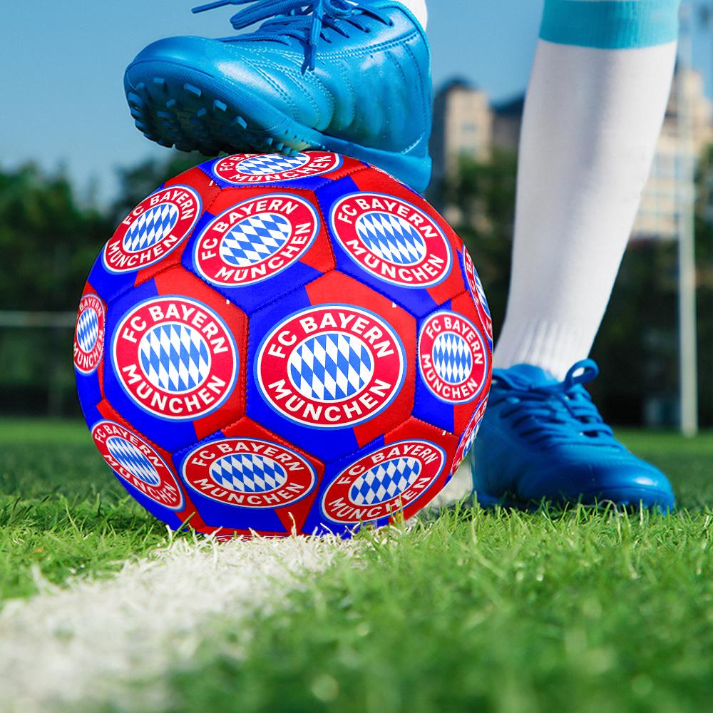 1 Stück FC Bayern München Wappen Größe 5 Fußball PVC Fußball Sportspiele Training Outdoor-Spiele Strand Elastische Bälle 07c11