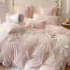 Princess Wind Butterfly Lace Large Lace Washed Cotton Bedding Double Four-piece Set