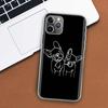 Capa de telefone preta e branca Bulldog Francês para Apple iPhone 11 12 13 15 Ultra 14 Pro 7 XR X XS Max 6S 8 Plus + Mini SE Estampa suave