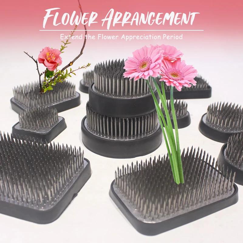 Japanese Flower Arrangement Pin Needle Ikebana Kenzan Flower Frog Art Fixed Arranging Tool Garden Decor Plant Pot Base Holder