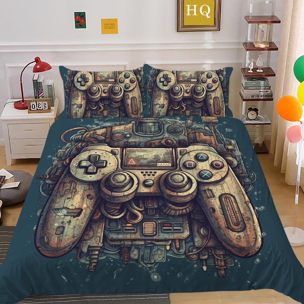 3D Game Console Printing Duvet Cover Set Home Bedclothes Single Size Bed Clothes Boy Kid Soft Bedding Set Cover