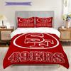 San Francisco 49ers Muster Bettwäsche Steppdecke Set Bettbezug Kissenbezug Heimdekoration Geburtstagsgeschenk (1 Bettbezug + 2 Kissenbezüge, ohne Füllung)