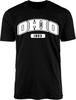 Ohio 1803 Vintage Stil Grafikdruck Schwarzes T-Shirt