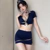 Sex Lingerie Seduction Hot Lady Real Person Sexy Hip Skirt Stewardess Uniform Seduction Secretary OL Suit