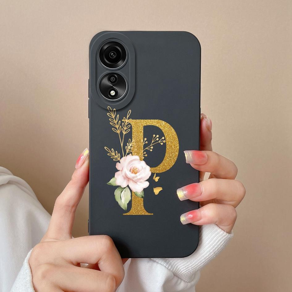 Case For Oppo Reno 6 7 8 Pro+ Lite 8T 10 Pro Cover Fashion Shockproof Flower Letters Phone Bags Matte Soft Liquid Silicone Couple Case For Oppo Bumper