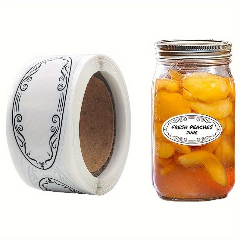 1 Rolls of Oval Shaped White Writable Labels with Food Classification Labels, Can Labels
