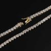 Men's High-End 4mm 5mm Zircon Tennis Necklace - Luxurious Diamond-Accented Jewelry Accessory