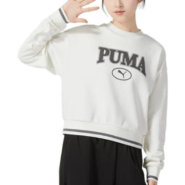 Puma Sweatshirts Women's White Crew Neck Moderate Other (Unisex) Sweatshirts 623597 65