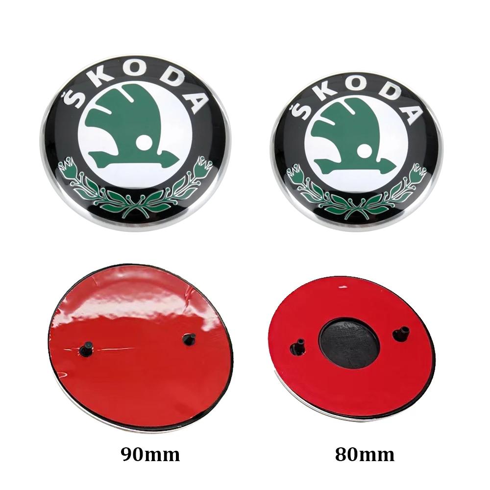 80/90mm 3D ABS Car Front Grille Trunk Logo Sticker For Skoda Octavia 2 3 A5 A7 ZM10 Kodiaq Fabia Rapid 3 Karoq Superb VRS Accessories