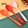 Silicone Spoon Long-handled Heat-resistant Solid Color Food Grade Cooking Spoon Tools