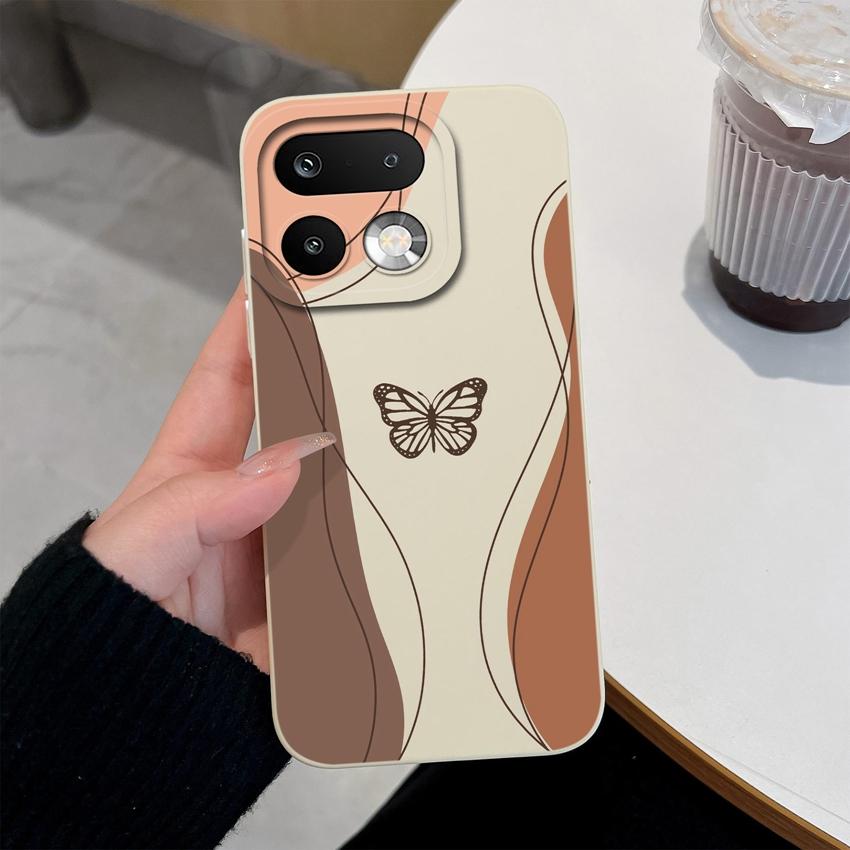 Para OPPO Realme 16 15 14 Pro Plus Oppo Reno15 Pro A72 A73 A77 A93 A95 A96 A6X Capa de Celular Borboleta Bonita Leve Proteção Total Capas Traseiras Macias